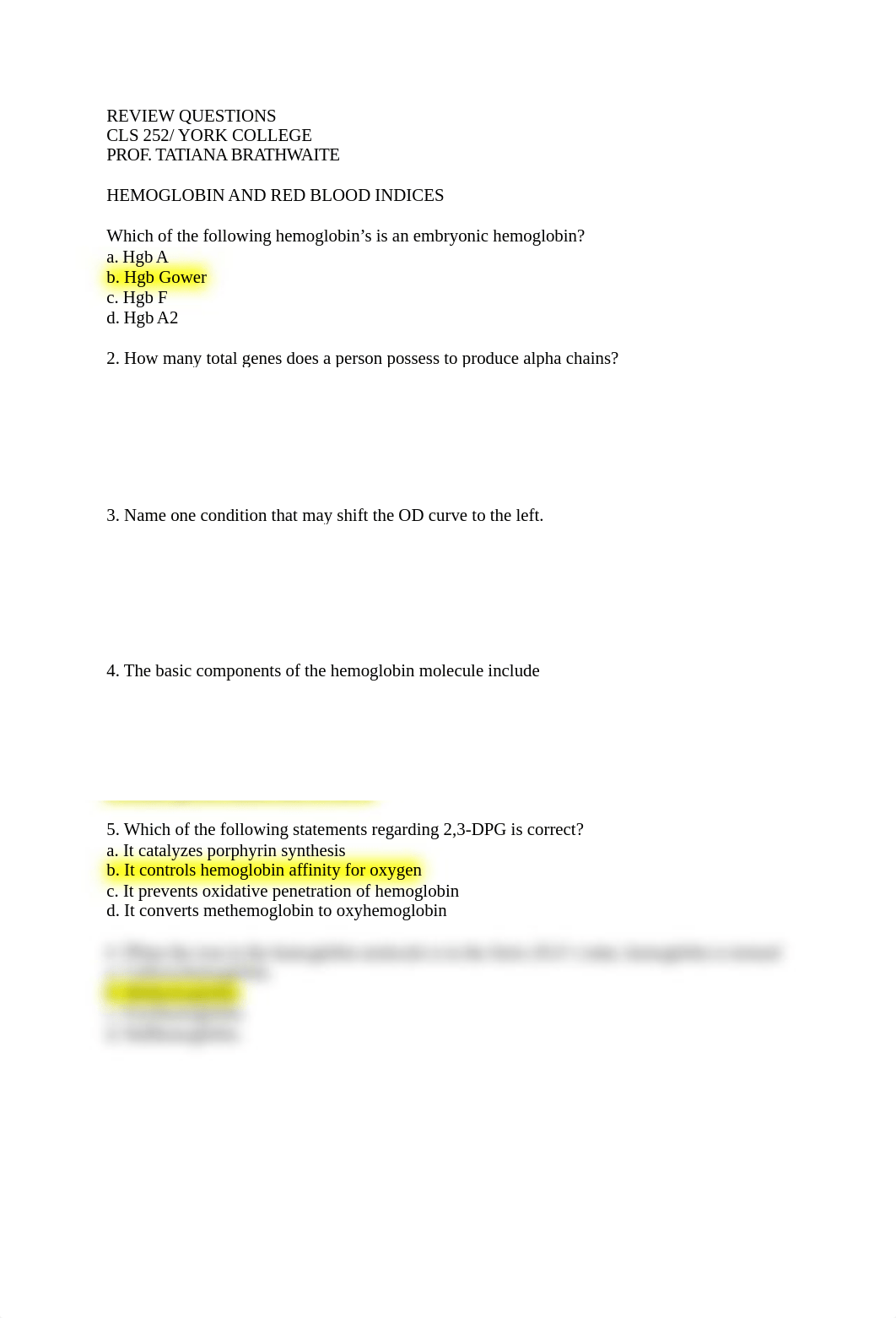 REVIEW QUESTIONS HEMOGLOBIN AND RBC INDICES YORK 22(1).docx_ds11timjr5k_page1