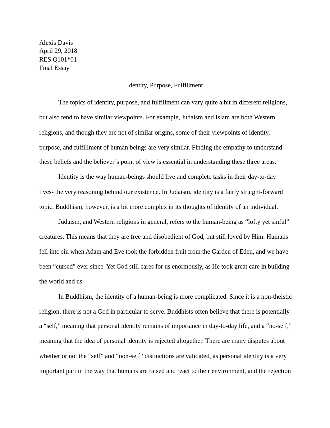 RES.Q101*01 Final Essay- Identity, Purpose, Fulfillment.docx_ds198sz1at6_page1