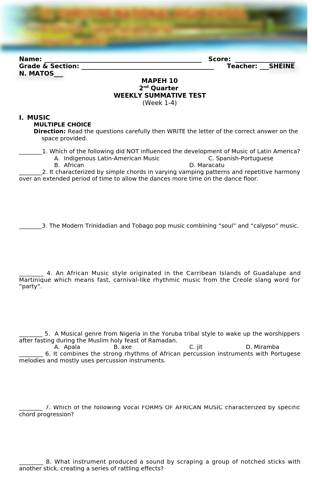 2nd Quarter Week 1-4 (MAPEH 10 Weekly Summative Test).docx_ds19le8ofa5_page1