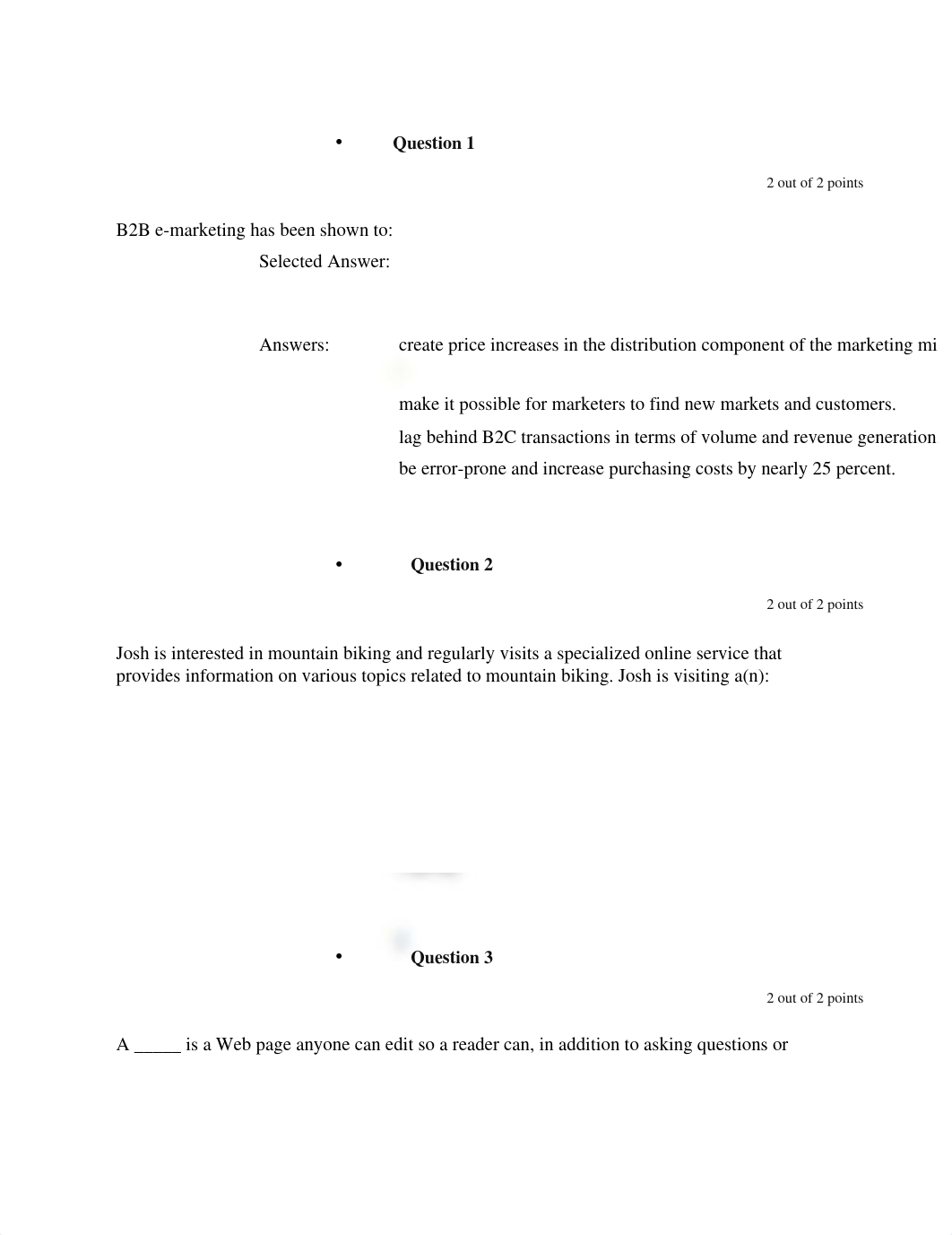 Quiz Chapter 4- E-Business:  Managing the Customer Experience_ds1bll1bmme_page1