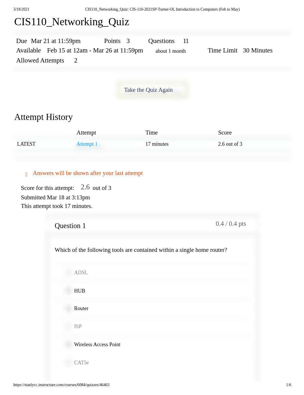 CIS110_Networking_Quiz_ CIS-110-2021SP-Turner-OL Introduction to Computers (Feb to May).pdf_ds1qow8ddrs_page1