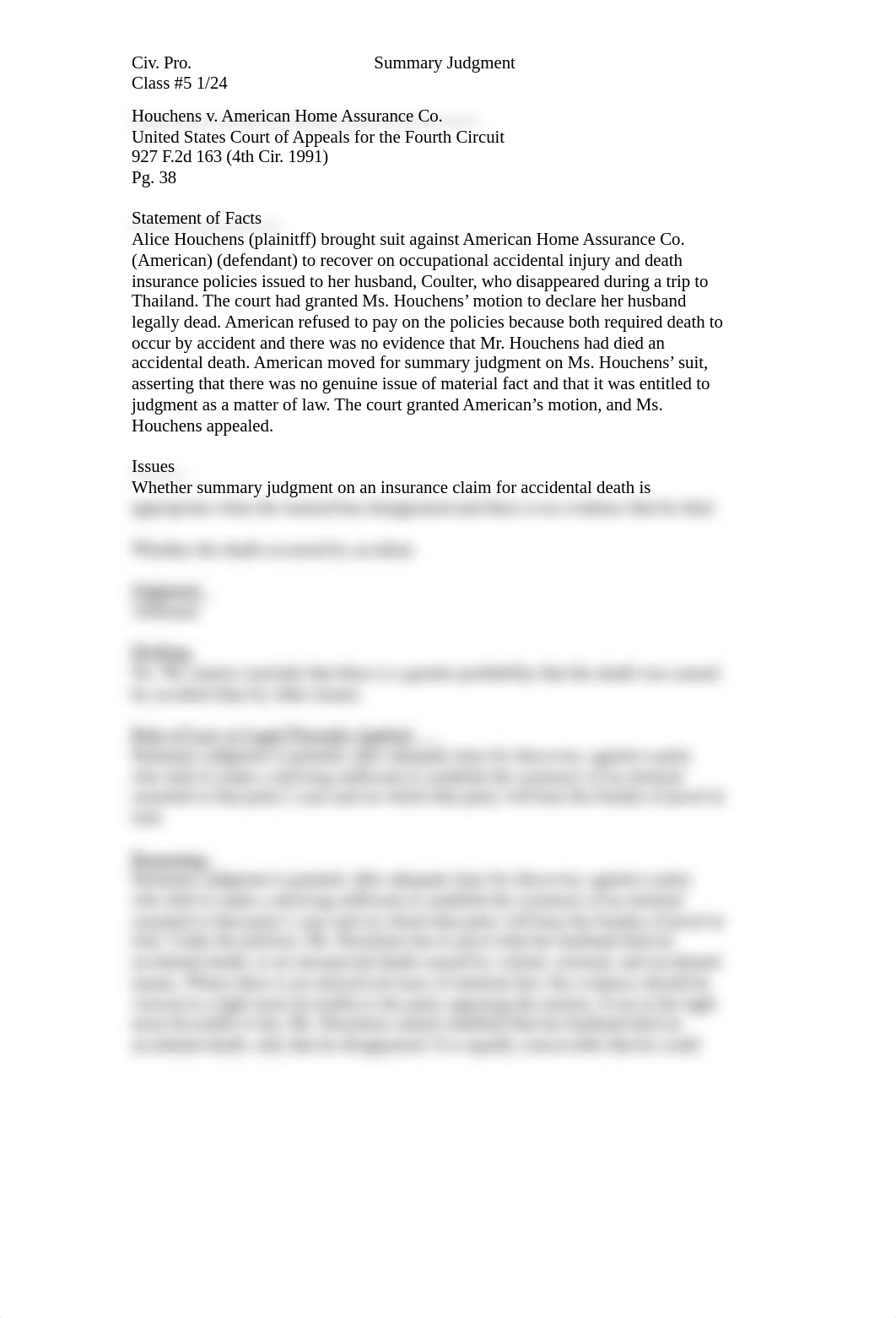 Houchens v. American Home Assurance Co. (Civ Pro Class 5).docx_ds2f8spdnfh_page1