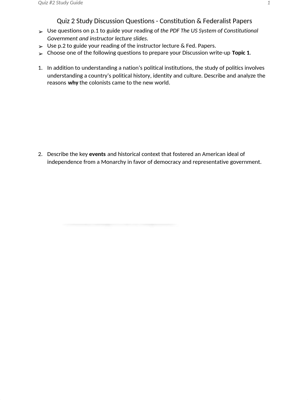 Study Guide Discussion Questions Quiz 2_ Constitution & Federalist Papers.docx_ds2hpp0thof_page1