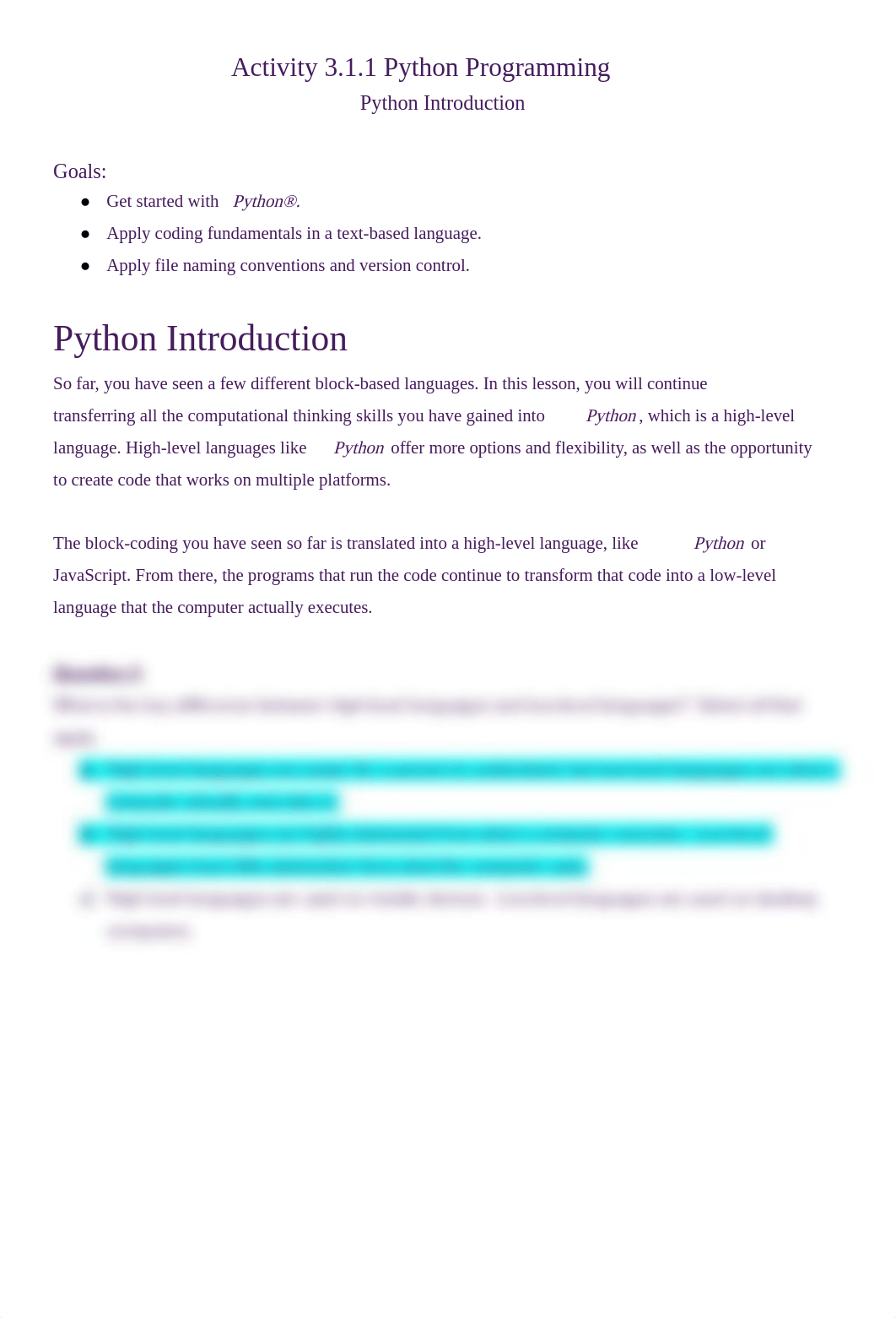 Christine Collins - Activity 3.1.1 Python Programming - Python Introduction.docx_ds2n84at3df_page1