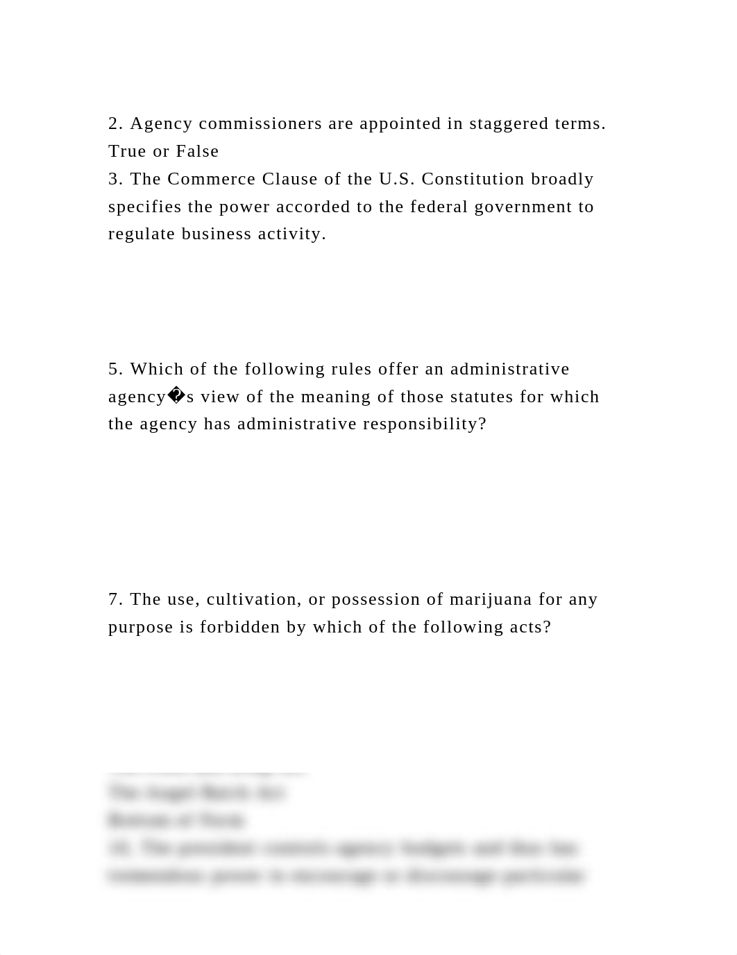 2. Agency commissioners are appointed in staggered terms.True or F.docx_ds2pfz4uekl_page2