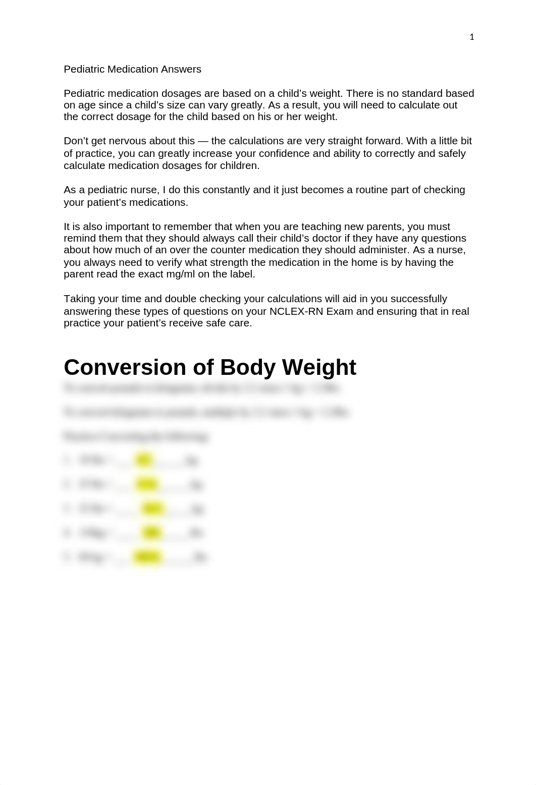 S20Pediatric Medication Calculation Answers1.docx_ds2rvnls8bv_page1