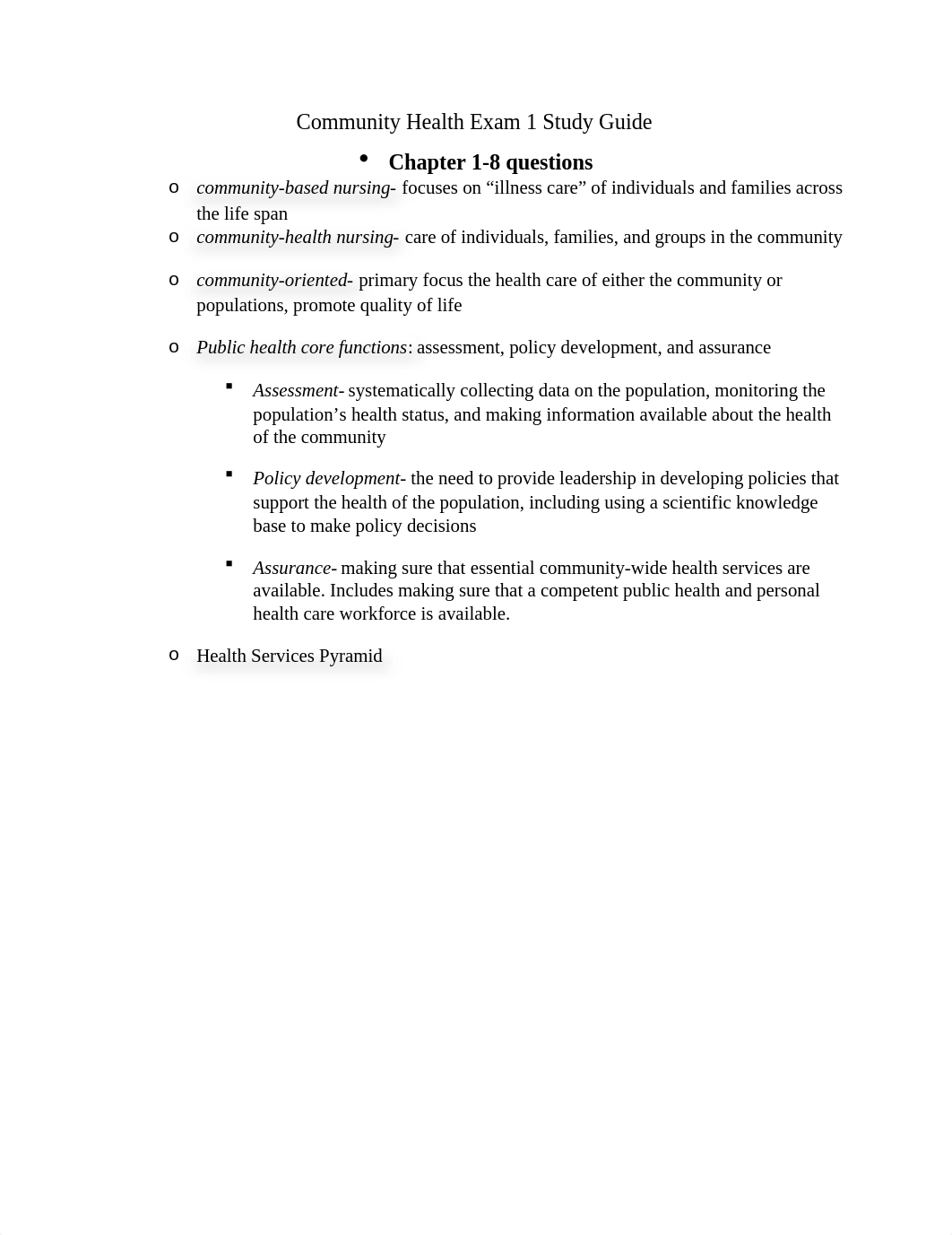 Community Health Exam 1 Study Guide.docx_ds3ftu9jzpr_page1