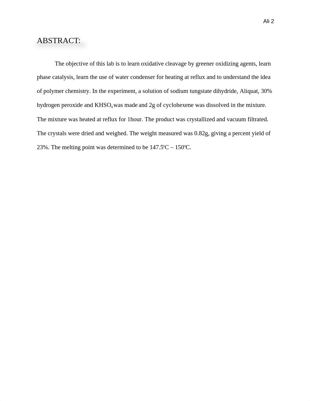 Synthesis and Recrystallization of Adipic Acid Lab Report_ds3r3dbmhmd_page2