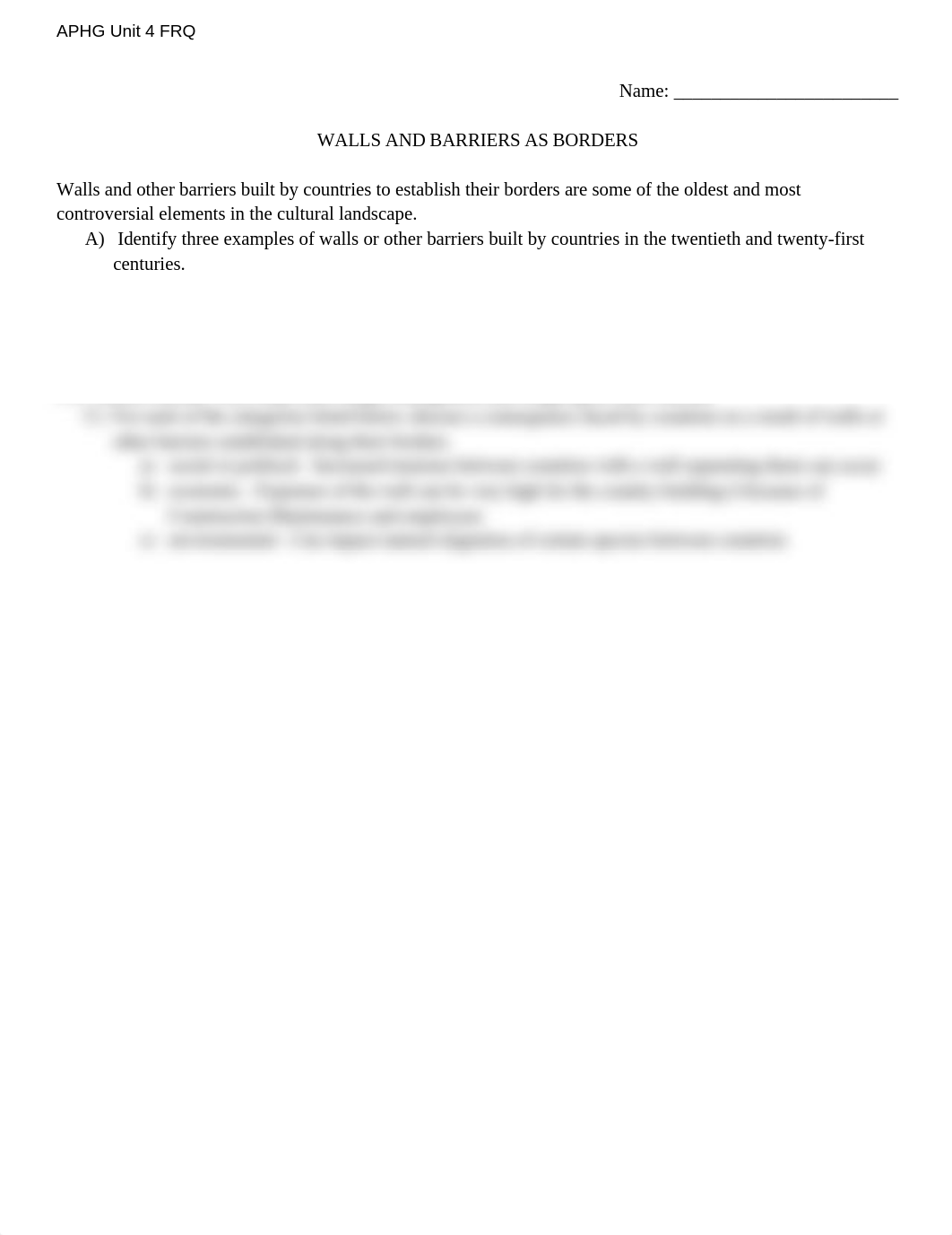 Copy of Unit 4 FRQ- Walls and Barriers as Borders_ds3t1gh3g6i_page1