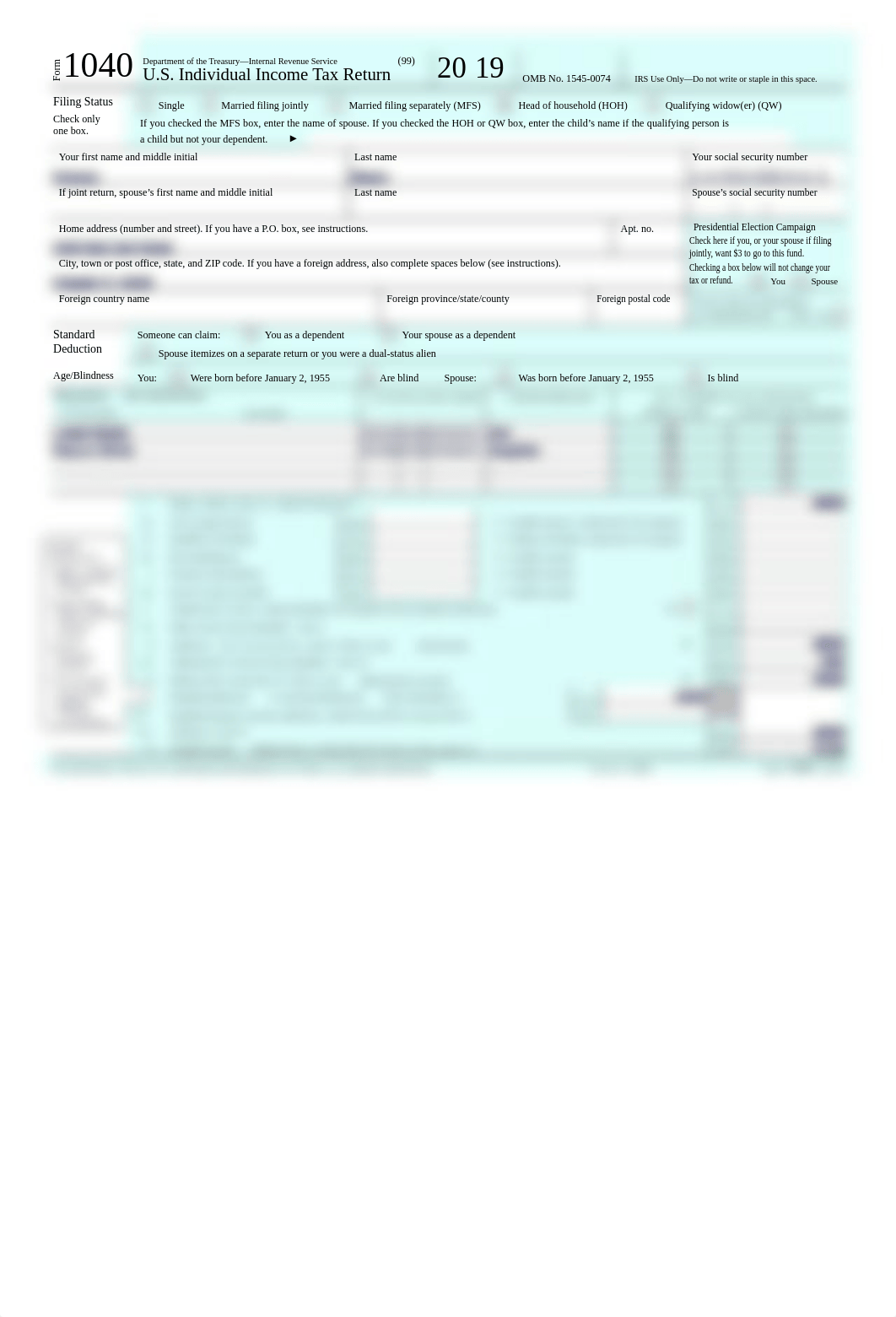 2019 Form 1040 -ACC233 ASSIGNMENT 1-PART 2-ROBERTA REFUNDABLE CREDIT-3.pdf_ds3xk4sh59o_page1