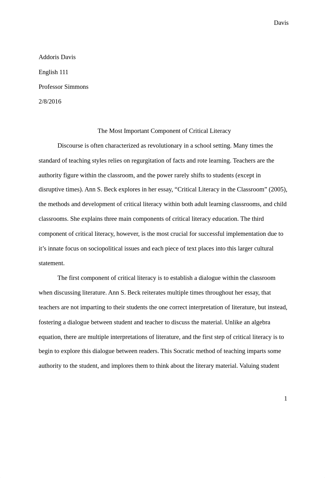 Addoris Davis-The Most Important Component of Critical Literacy_ds42j4wf554_page1