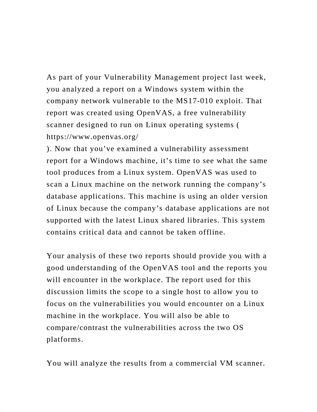 As part of your Vulnerability Management project last week, you .docx_ds4651sqt1h_page2