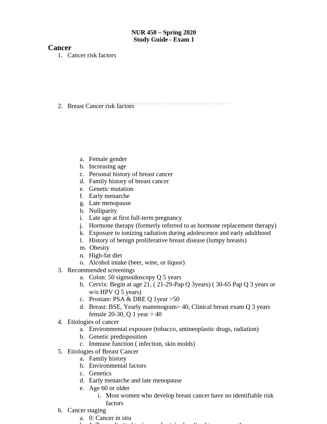 NUR 450 - Spring 2020 Exam 1 Study Guide.docx_ds4azwaxbk0_page1