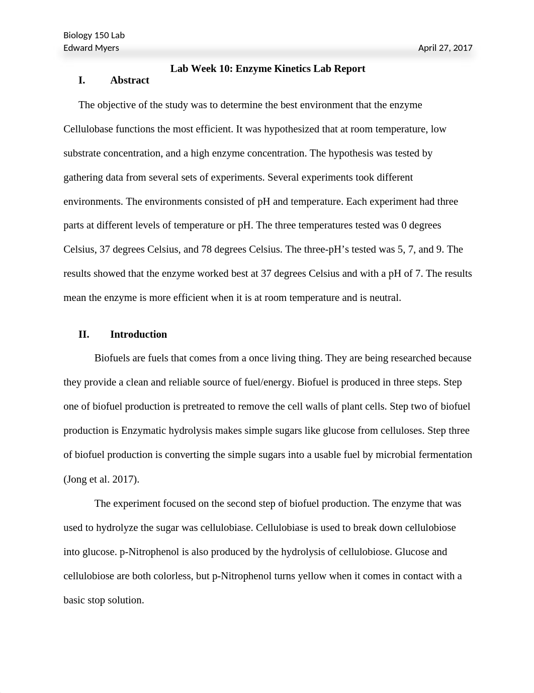 Lab report 10 - Enzyme Kinetics_ds4bcouildl_page1