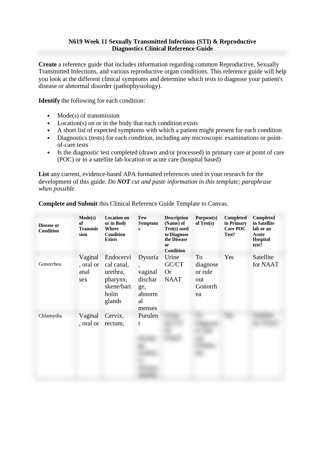 N619  Week 11 Diagnostic Clinical Reference Guide 20-1.docx_ds4yxqm16if_page1