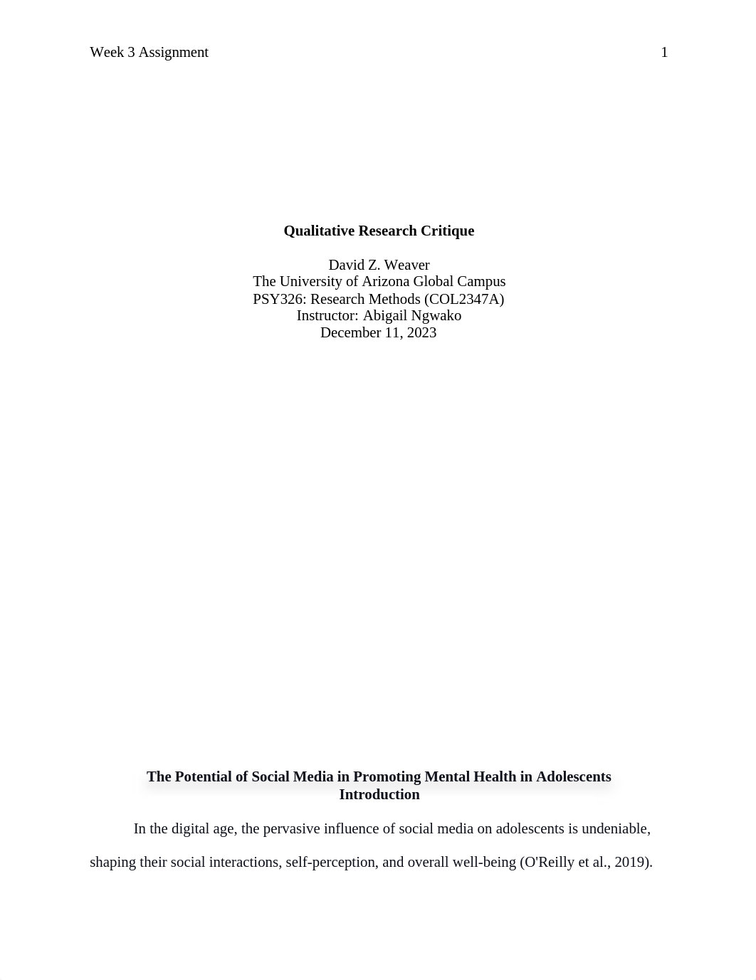 PSY326_ Week 3 Qualitative Research Critique .docx_ds5g1i5hgs4_page1