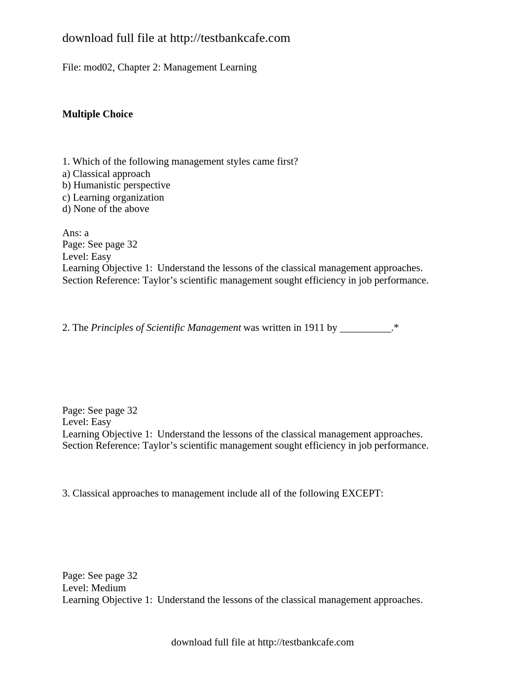 Test Bank for Exploring Management 3rd Edition Schermerhorn_ds5u21vfbmn_page1