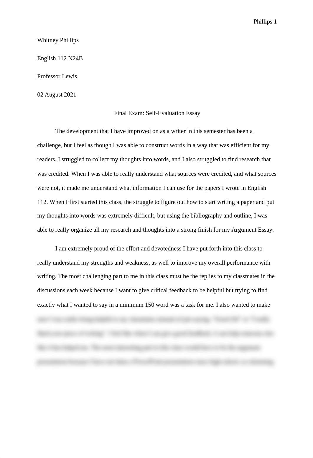 Final Exam Self Evaluation Essay Whitney Phillips.docx_ds5w1yrllnf_page1