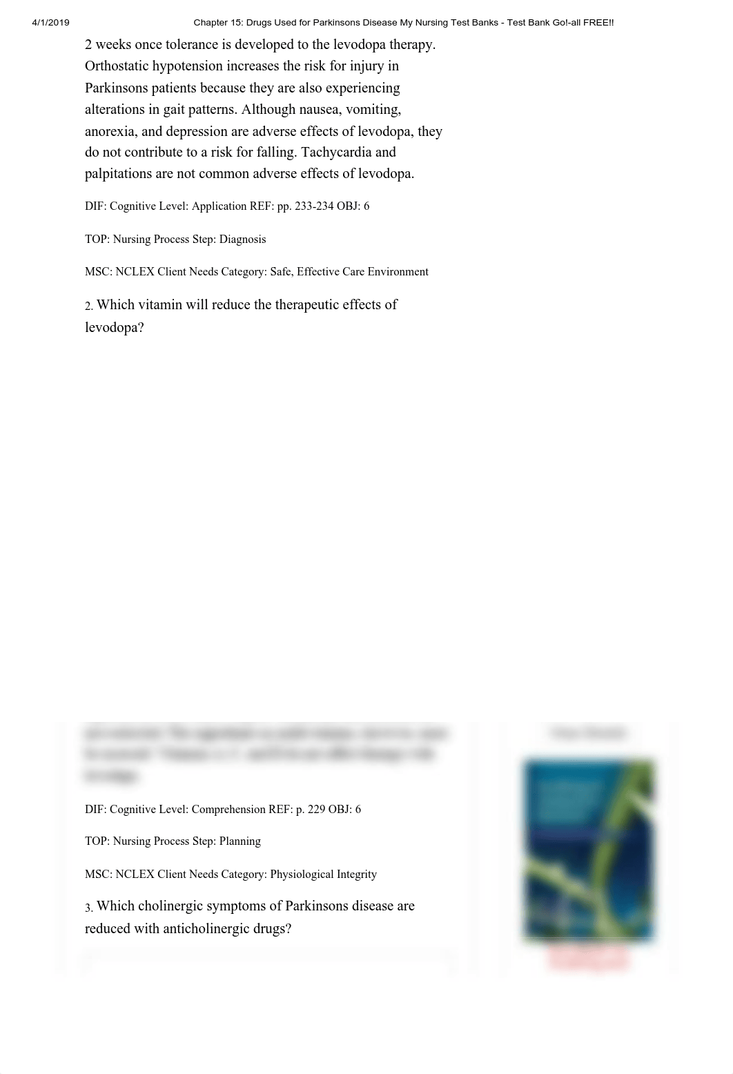 Drugs Used for Parkinsons Disease My Nursing Test Banks - Test Bank Go!-all FREE!!.pdf_ds6o6z507sw_page2