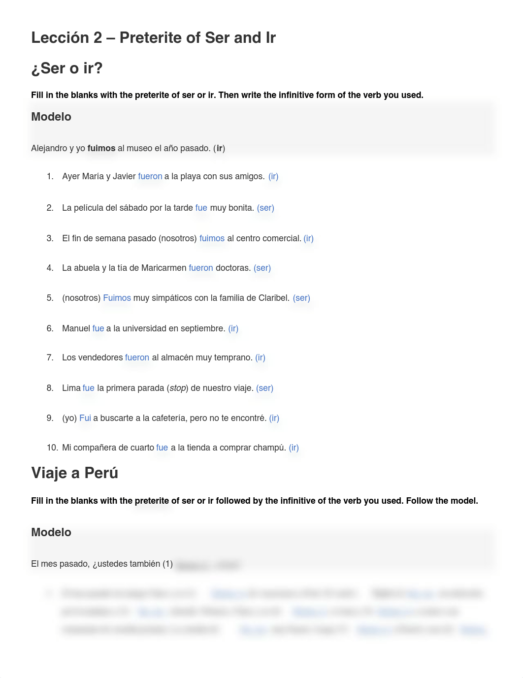 Leccion 2 - Preterite of Ser and Ir - Exercises - Spa102.pdf_ds6qby29js1_page1