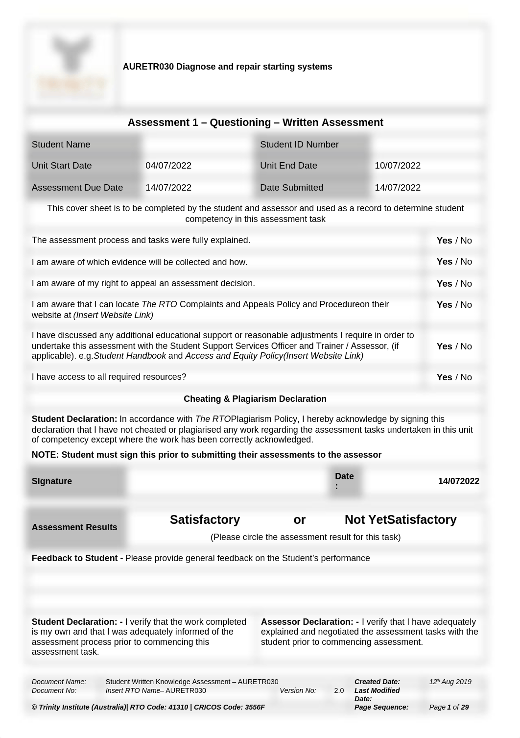 AURETR030__Assessment 1_Written Knowledge Questions_V2.docx_ds6suzj8485_page1