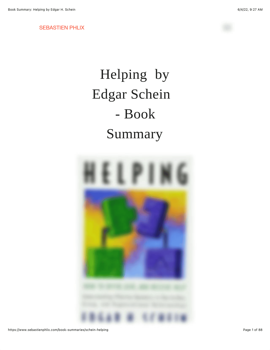 Book Summary Helping by Edgar H. Schein.pdf_ds79rrd4x80_page1