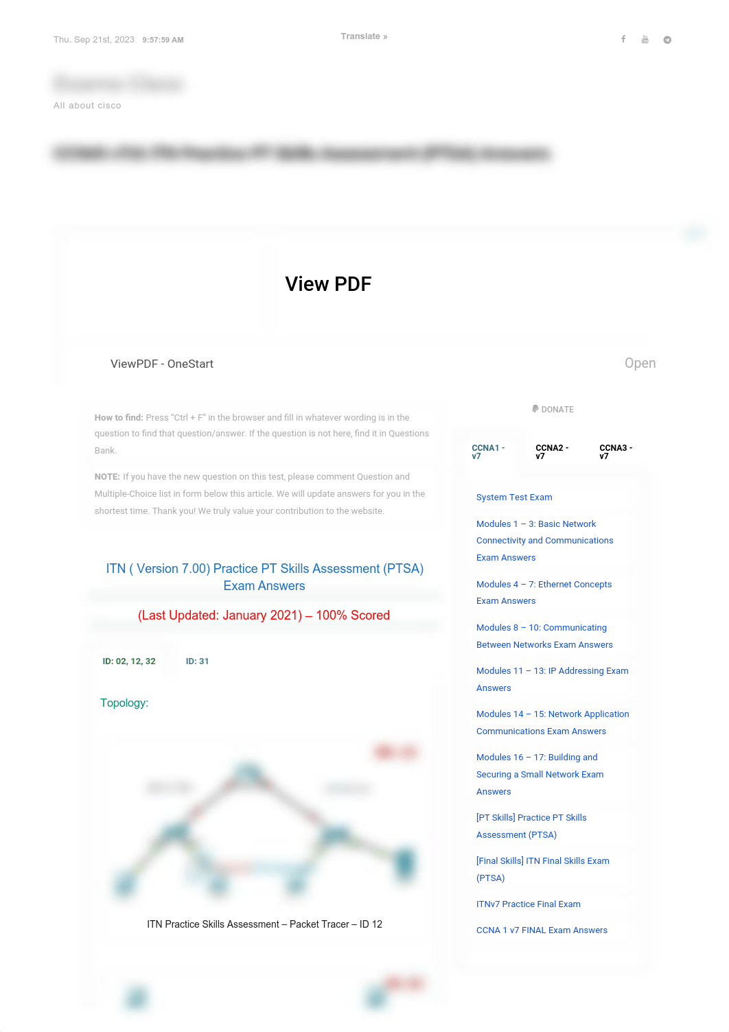 CCNA1 v7.0_ ITN Practice PT Skills Assessment (PTSA) Answers - Exams Cisco.pdf_ds7ghbsfvmq_page1