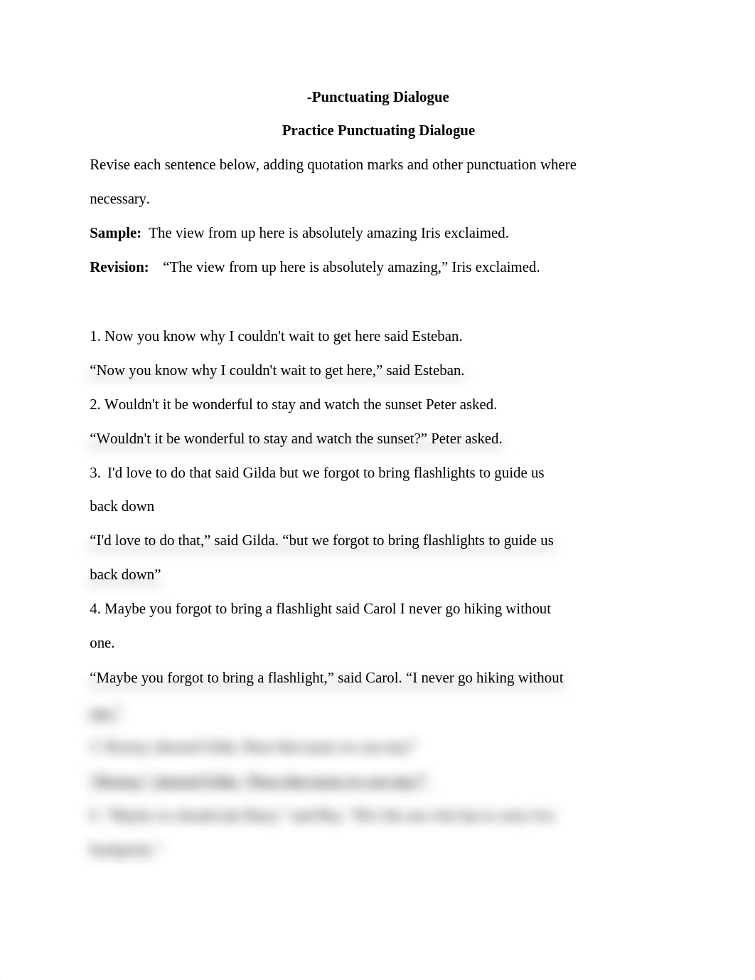 Copy of CLASS PRACTICE Punctuating Dialogue.docx_ds7jtafx546_page1