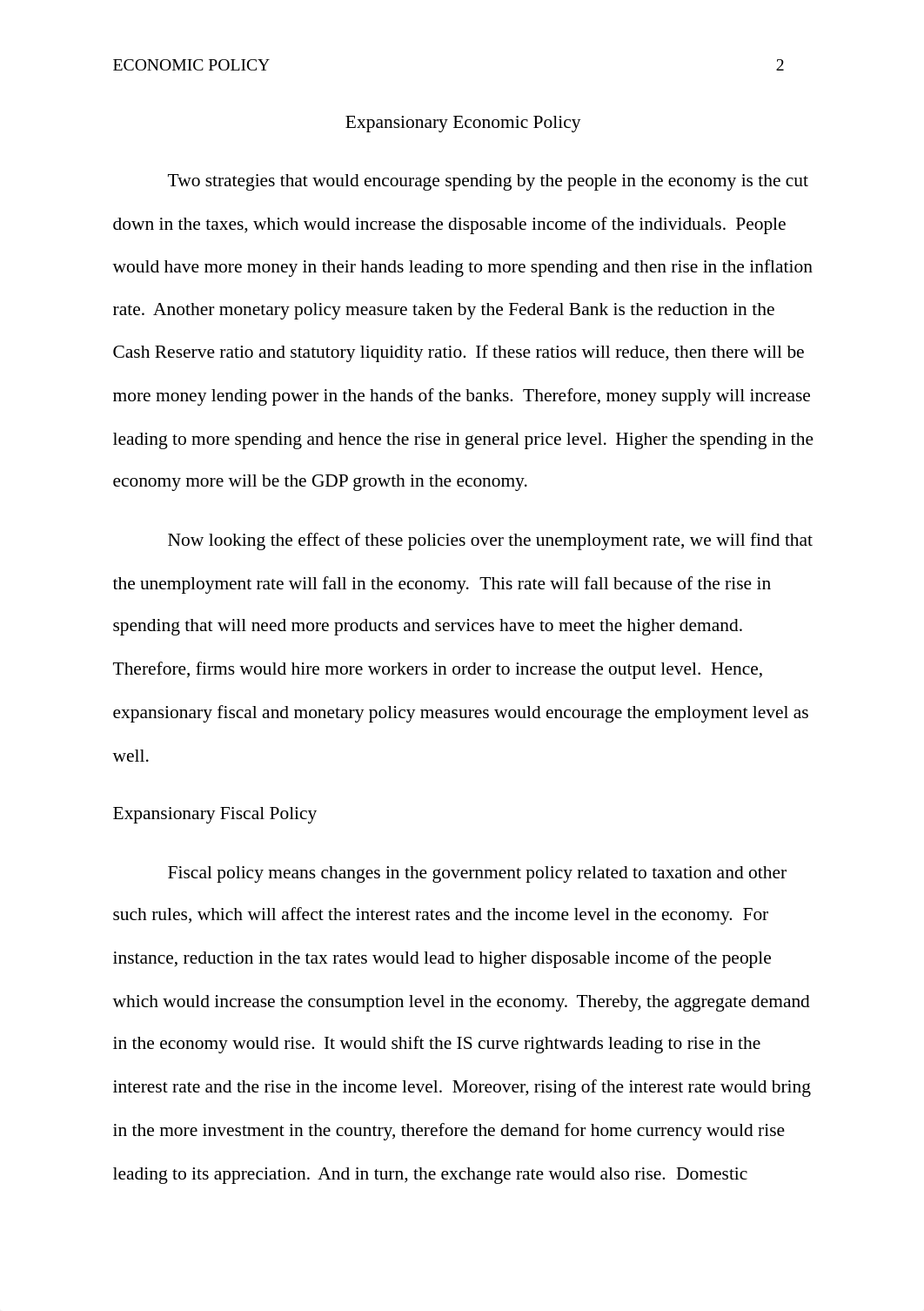 Expansionary Economic Policy ECO203 Final Paper_ds7pmgurmu2_page2