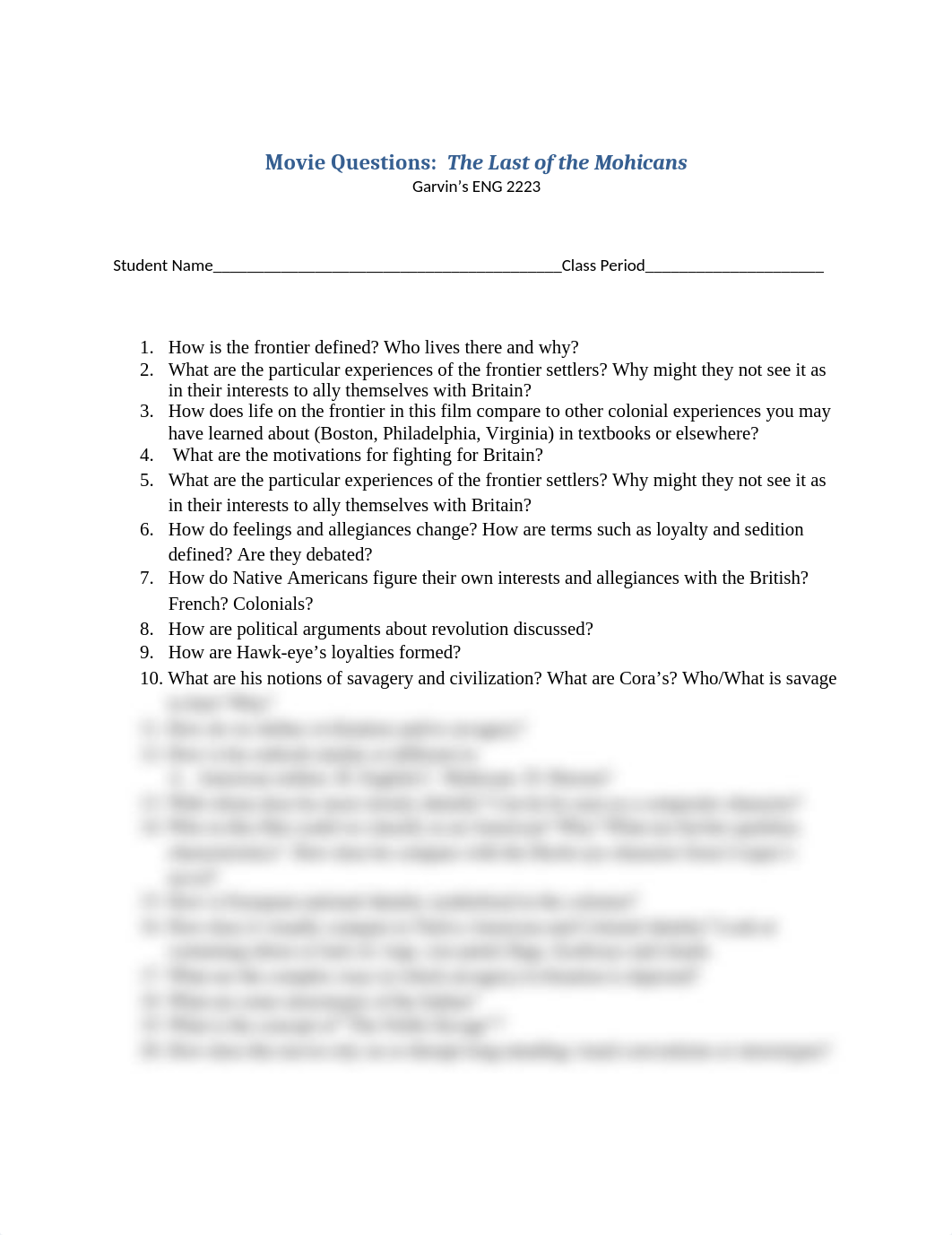 Movie Questions Last of the Mohicans.doc_ds7ragpd1tp_page1