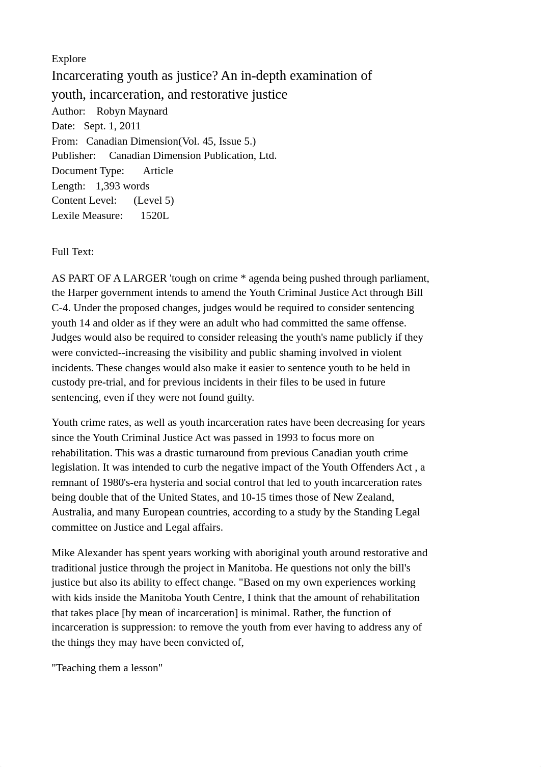 Incarcerating youth as justice? An in-depth examination of youth, incarceration, and restorative jus_ds88juj0zuv_page1