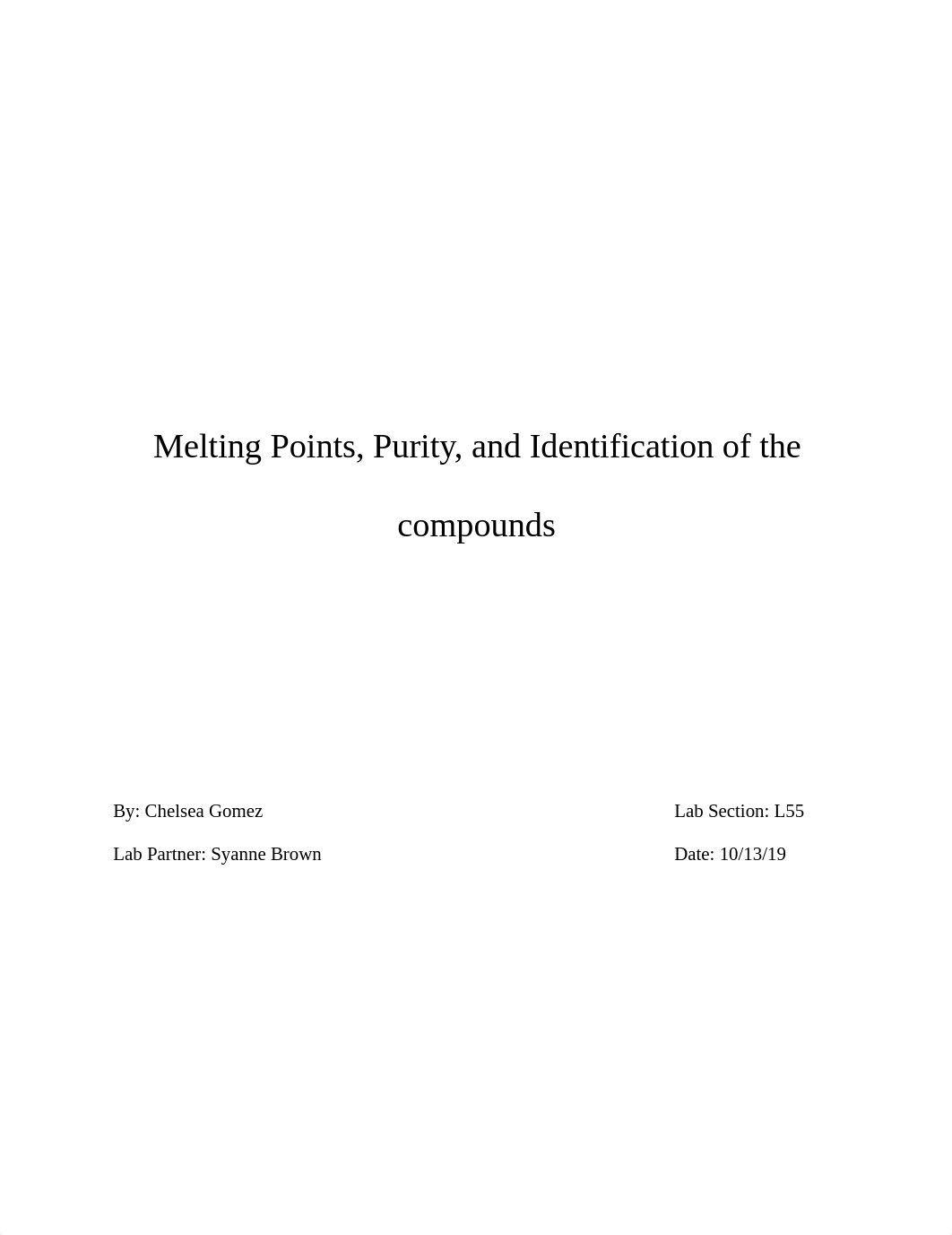 Melting Points, Purity, and identification of the compounds .docx_ds8p2goqvr7_page1