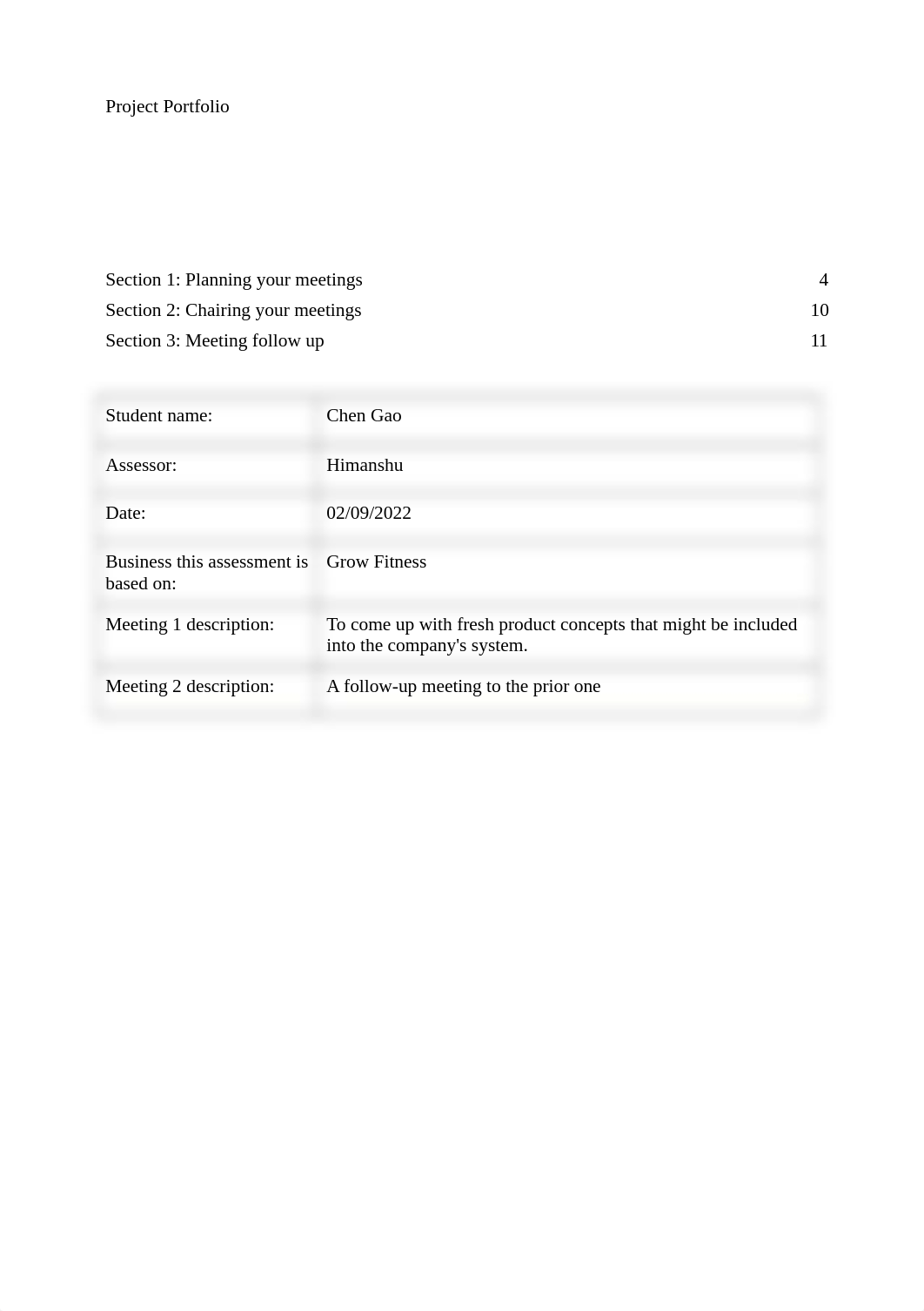 BSBTWK503 Manage Meetings Project Portfolio task 2--Chen Gao.docx_ds8tqndirq8_page1