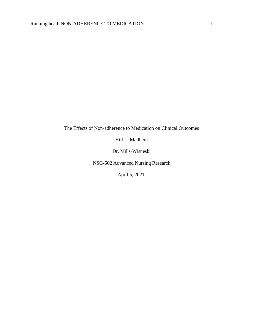 The Effects of Non-adherence to Medication on Clinical Outcomes.docx_ds8yphovrib_page1