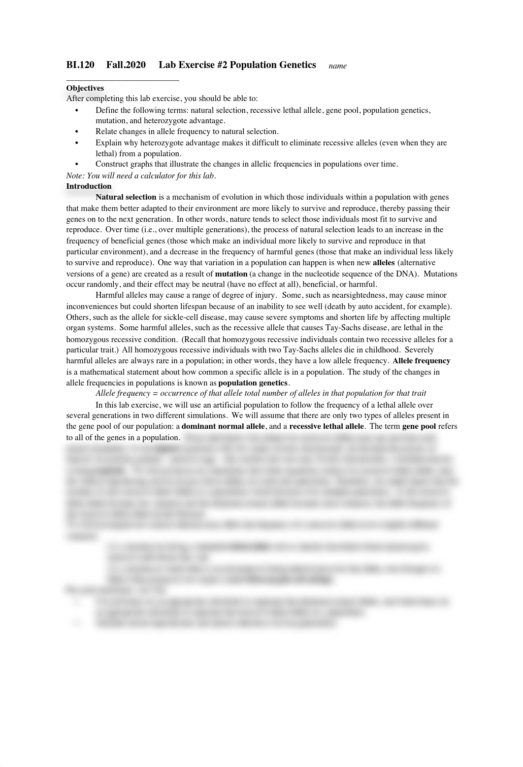 B120 Lab #2 Population Genetics Fall 2020.pdf_ds9746u4mh3_page1