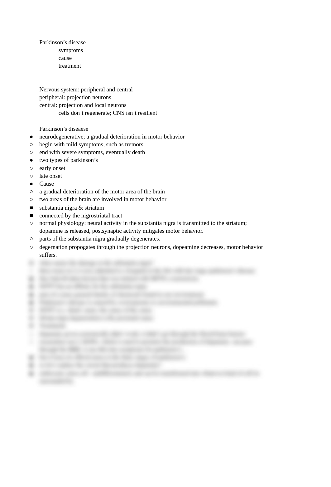 Physiological Psychology - Parkinson's Disease Notes_ds9af1xxpzw_page1