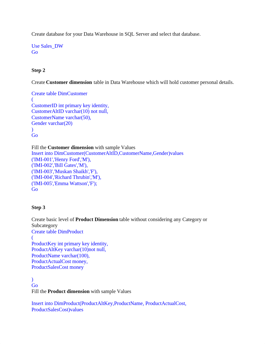 Lab - 1 Creating a sample Data Warehouse with scripts.docx_ds9dhy5i13w_page3