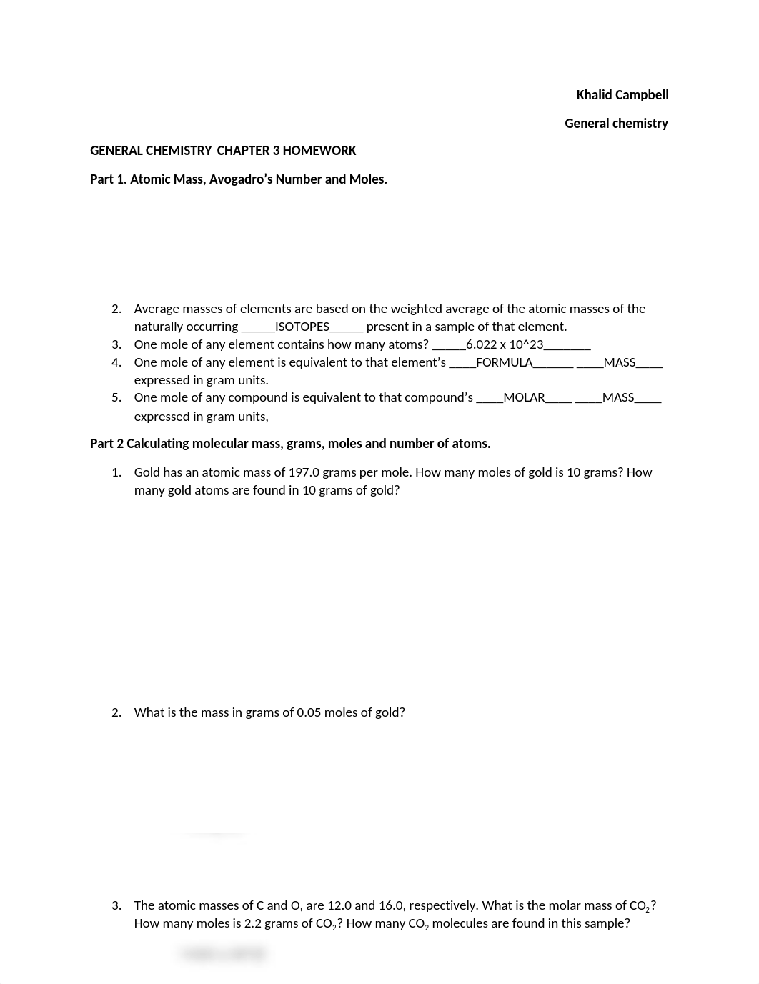 GENERAL CHEMISTRY  CHAPTER 3 HOMEWORK Khalid Campbell.docx_ds9o9ycdyee_page1