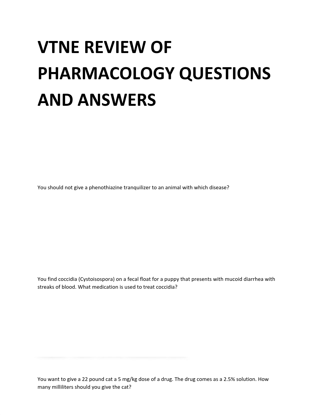 VTNE REVIEW OF PHARMACOLOGY QUESTIONS AND ANSWERS.pdf_ds9tzohxams_page1