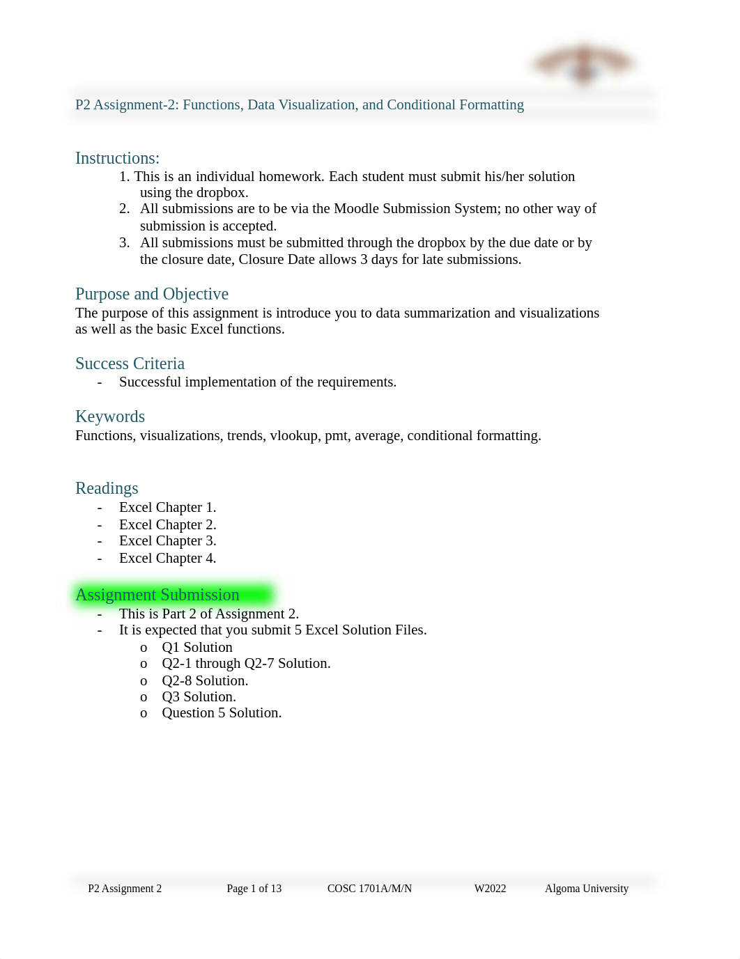 COSC 1701 Computer Applications, W2, Assignment-2 Part-2 v2.pdf_dsanb6qa81t_page1