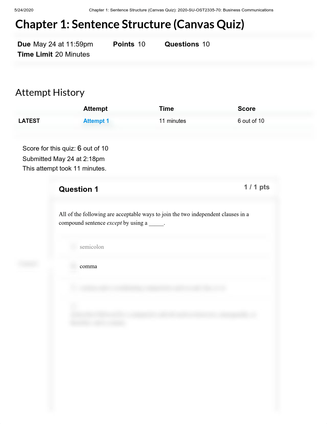Chapter 1_ Sentence Structure (Canvas Quiz)_ 2020-SU-OST2335-70_ Business Communications.pdf_dsaryqrwf1c_page1