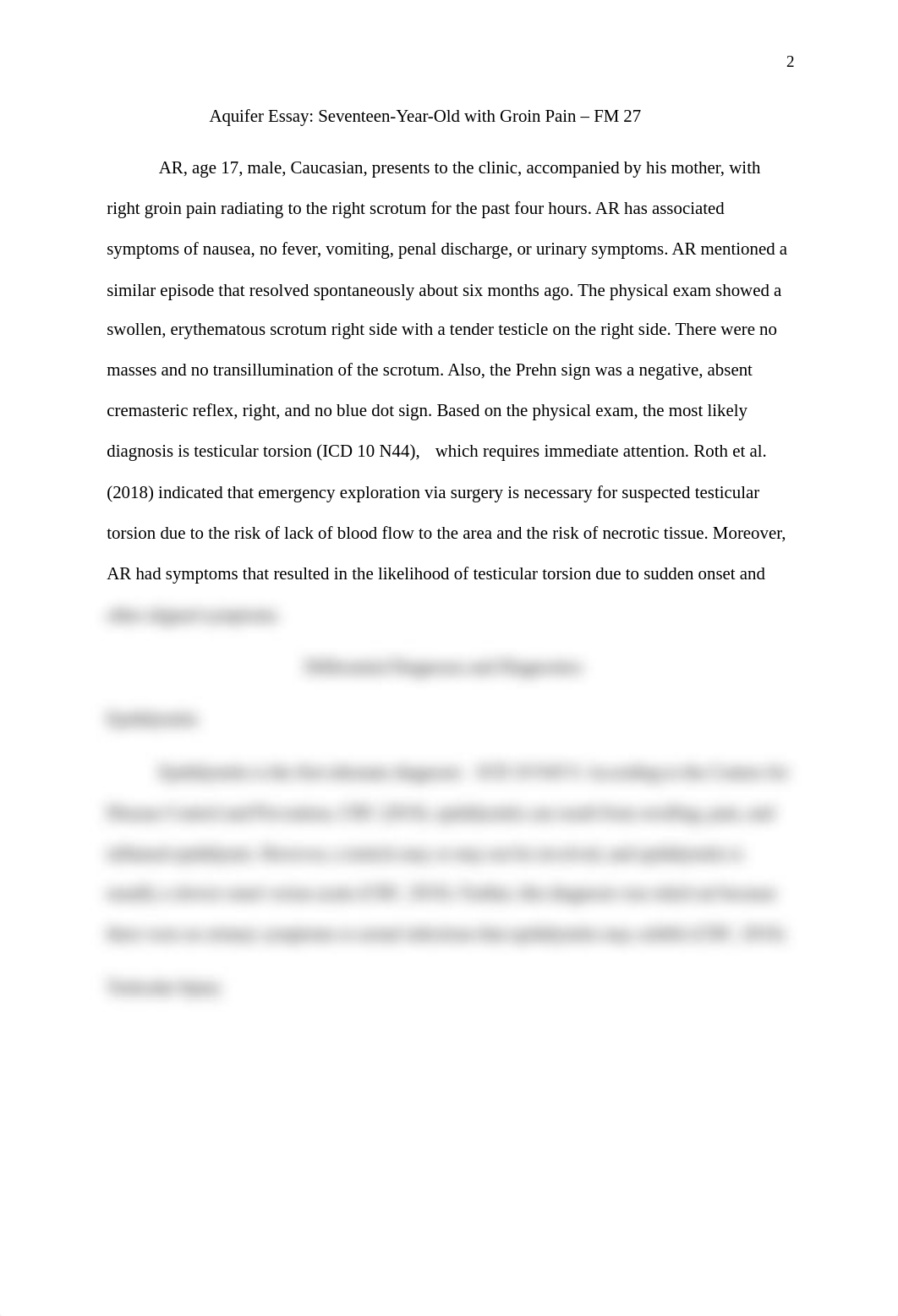 Week five FNP 591 Aquifer Essay 17 year old with torsion PG (2).docx_dsb4i83mm2v_page2