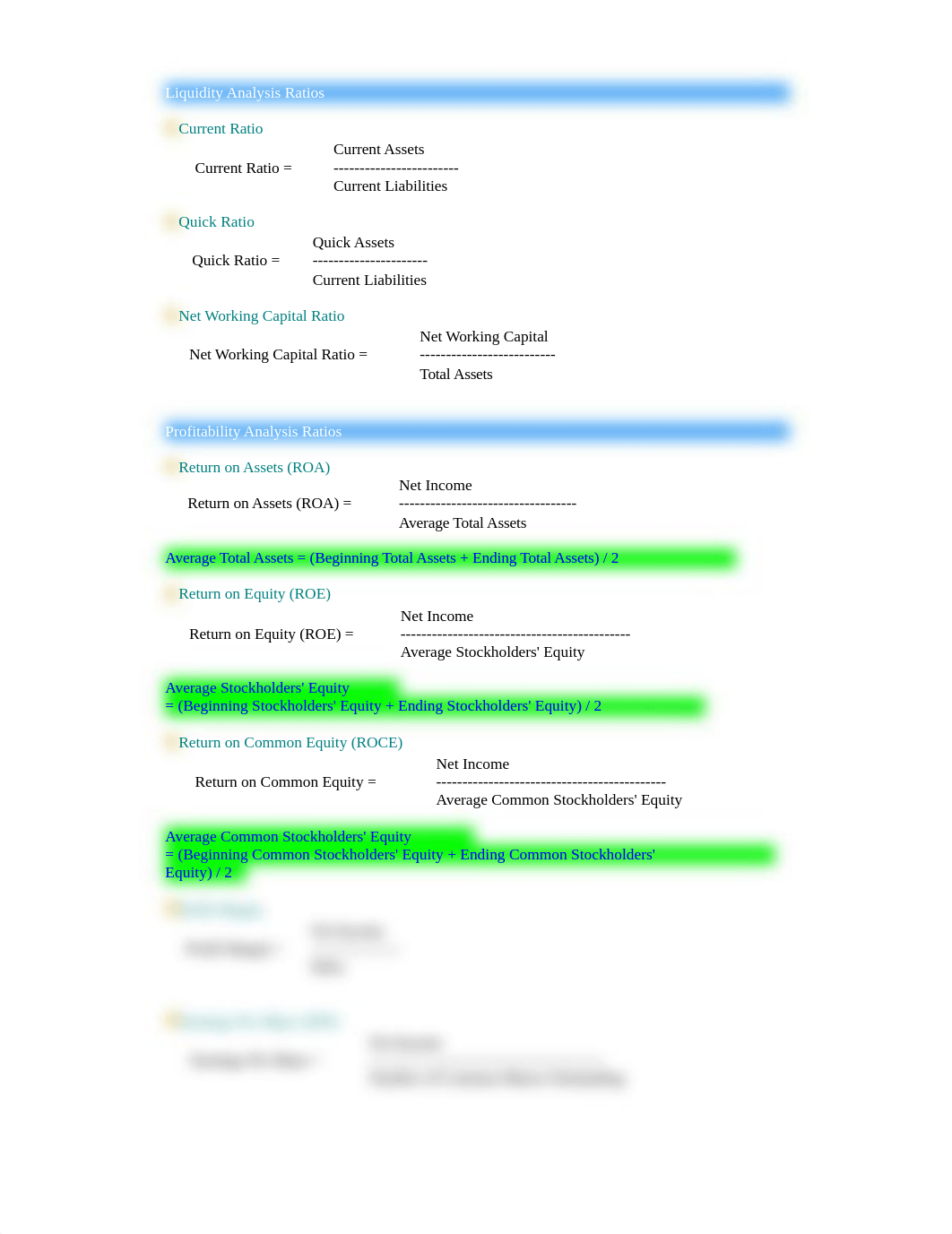Ratio Analysis Formulas to Memorize_dsbr7e1kzk7_page1