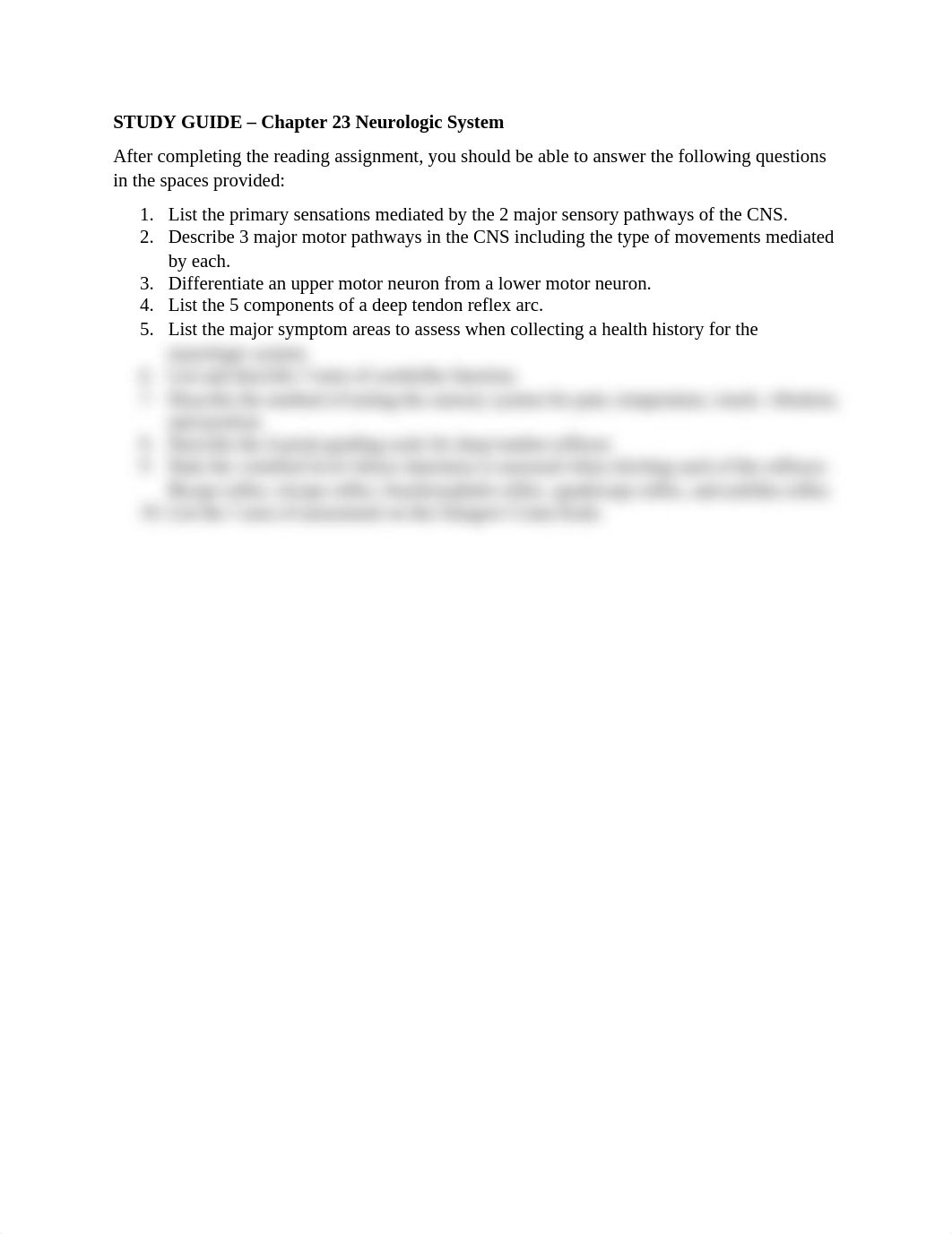 STUDY GUIDE - Chapter 23 Neurologic System.doc_dsbsv234qpu_page1