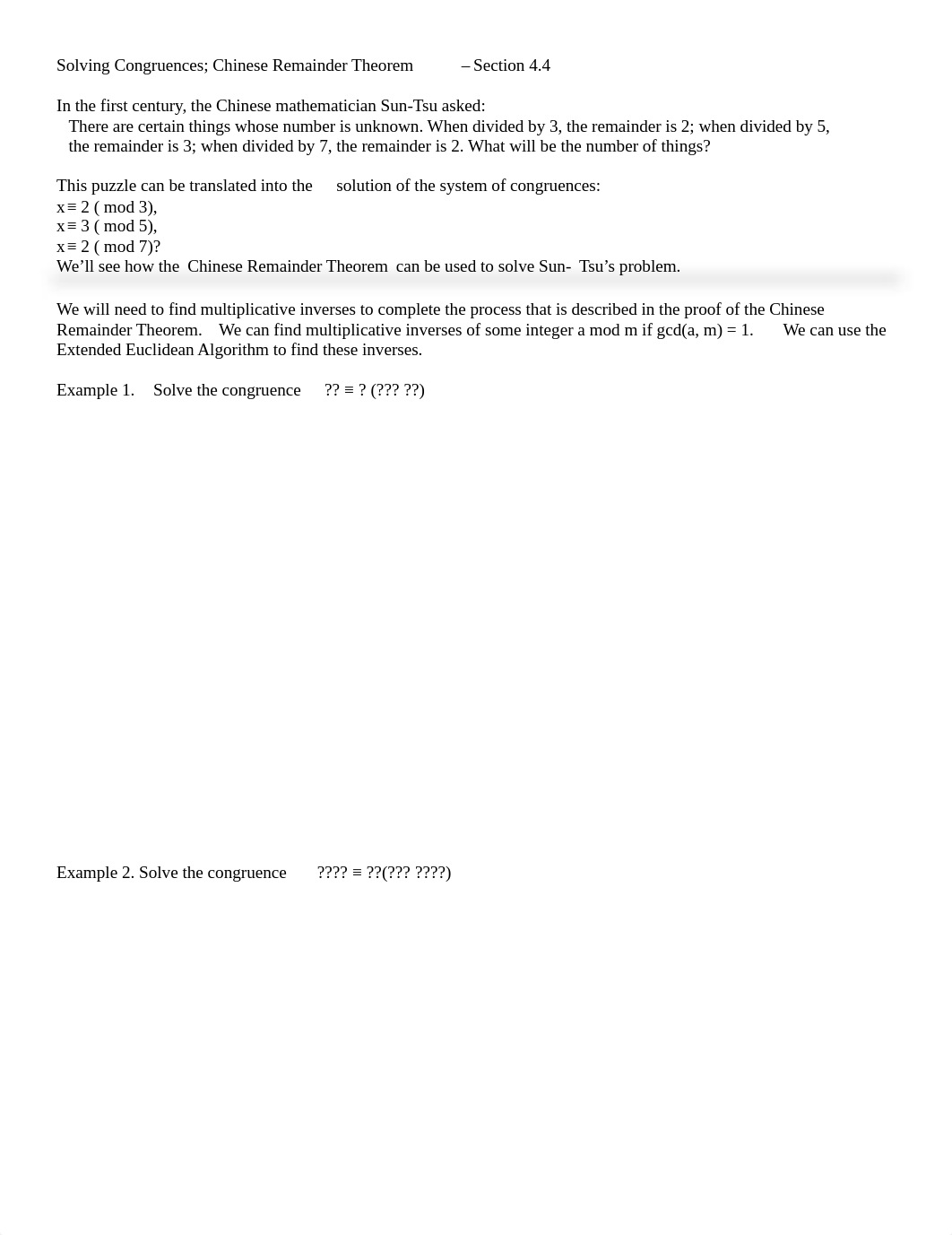 Solving Congruences; Chinese Remainder Theorem Example_dscylxumhnm_page1