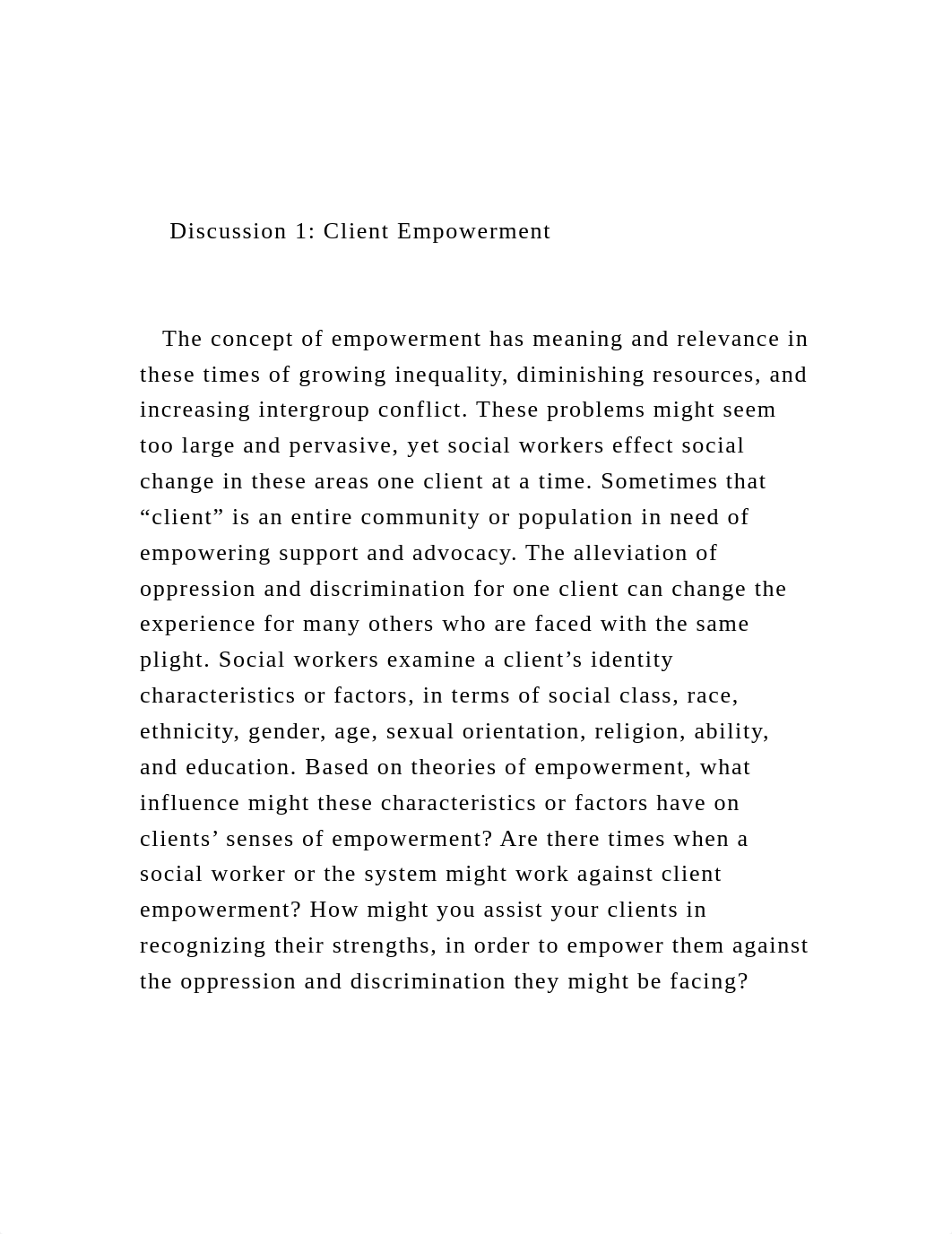 Discussion 1 Client Empowerment      The concept of empo.docx_dsd5govd35c_page2