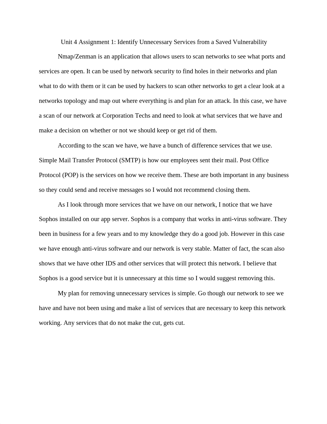 Unit 4 Assignment 1 Identify Unnecessary Services from a Saved Vulnerability_dsd9k5i7vm4_page1