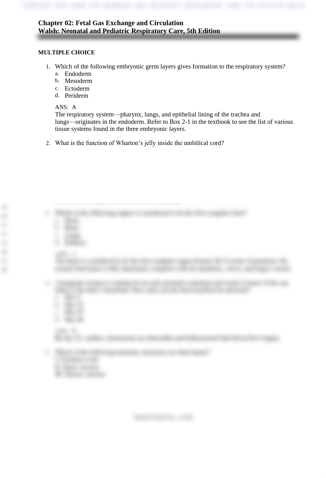 Test Bank Neonatal and Pediatric Respiratory Care 5th Edition Walsh.pdf_dsdhudqz3uw_page1