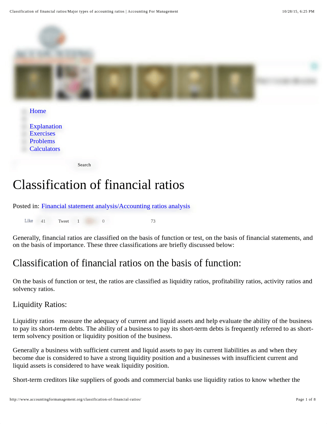 Classification of financial ratios:Major types of accounting ratios | Accounting For Management_dsdnmw7aoud_page1