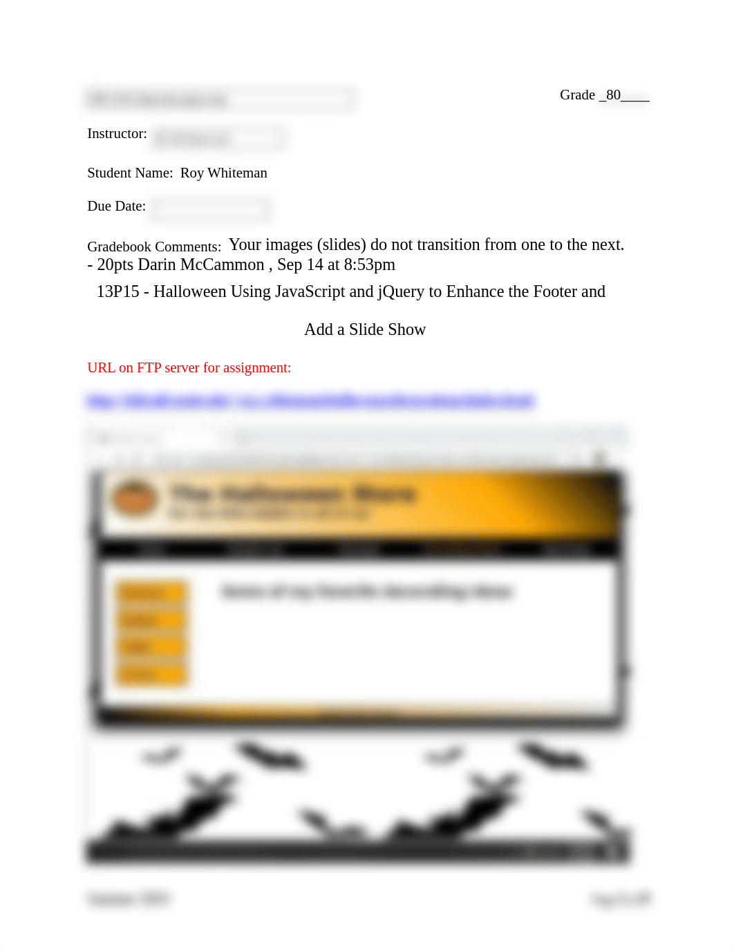 13P15 - Halloween Using JavaScript and jQuery to Enhance the Footer and Add a Slide Show.docx_dsdq0q8hdmy_page1